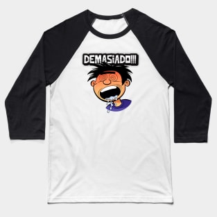 Funny Cartoon Face - Psychedelic Art - Demasiado #2 Baseball T-Shirt